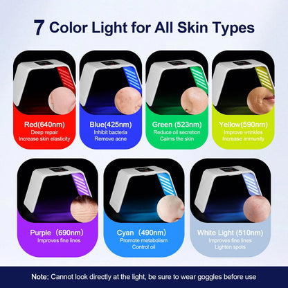 7-Color LED Photon Therapy Machine | Foldable Skin Care Device | Facial & Body Beauty Light Treatment Tool