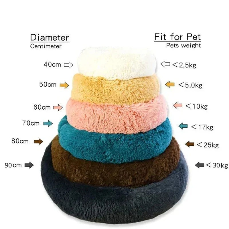 Round Plush Dog & Cat Bed – Washable Warm Pet Sofa for Small, Medium & Large Pets 🐾