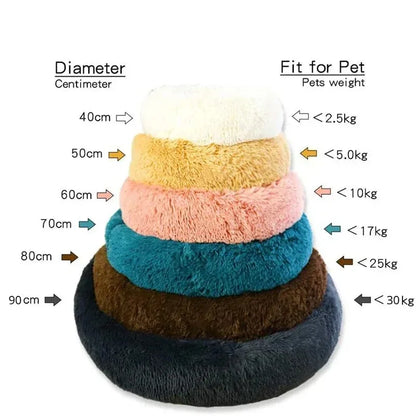 Round Plush Dog & Cat Bed – Washable Warm Pet Sofa for Small, Medium & Large Pets 🐾