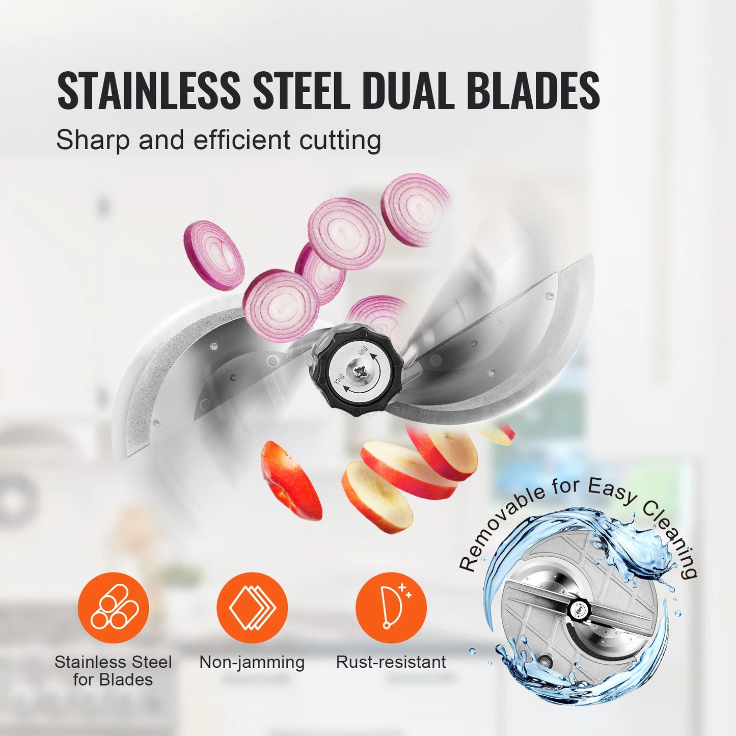 SucceBuy Electric Vegetable Slicer | Adjustable 0–12mm Thickness | Commercial Grade Food Cutter | Manual Convertible Design