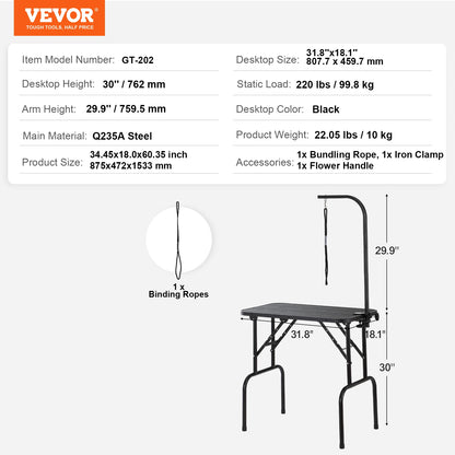 SucceBuy™ Professional Pet Grooming Station – Foldable Table with Dual Grooming Arms