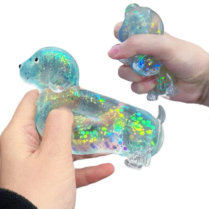 SquishPaws™ Sparkling Dachshund Slow-Rising Fidget Toy