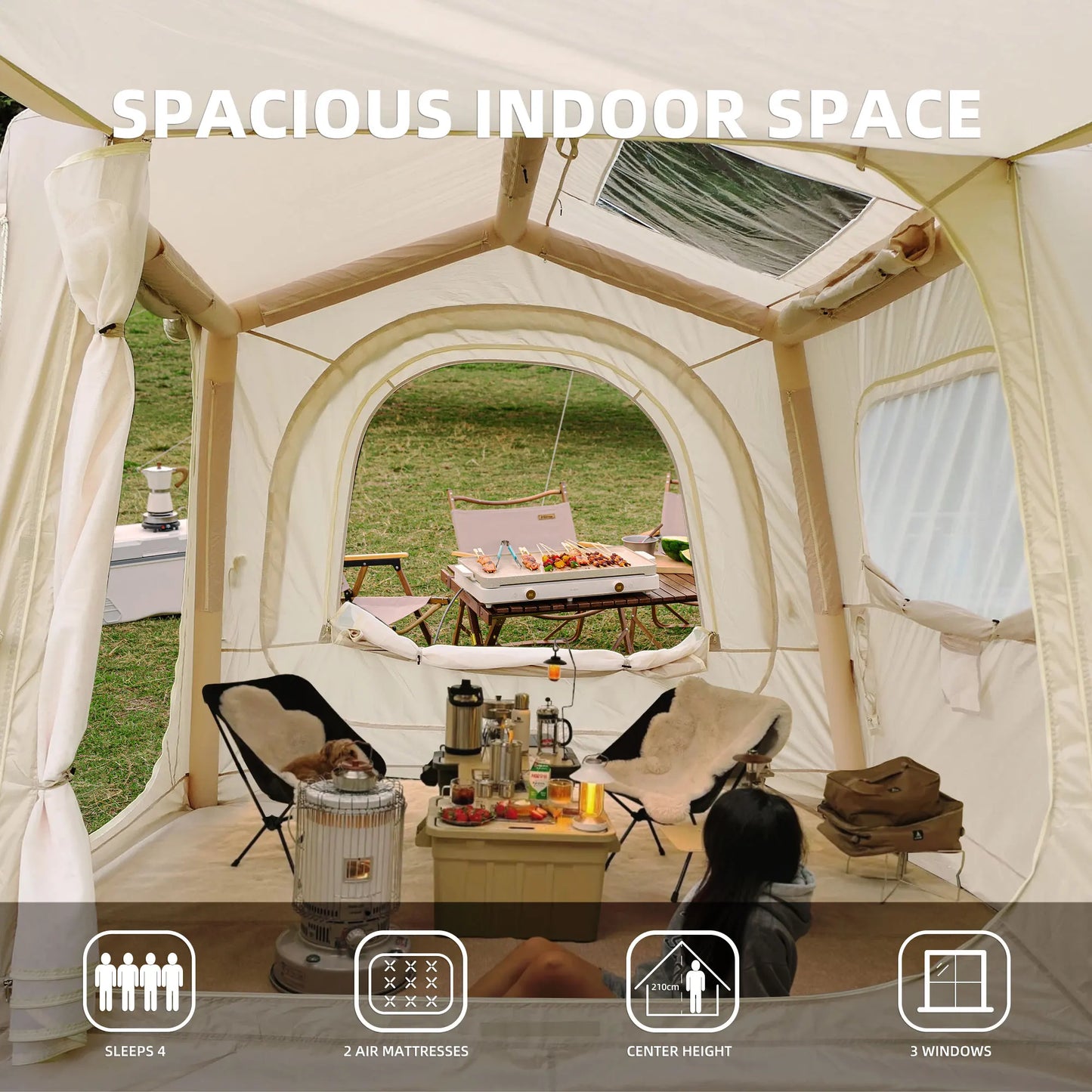 Inflatable Camping & SUV Tent – Waterproof Easy-Setup Air Tent for 4–8 People