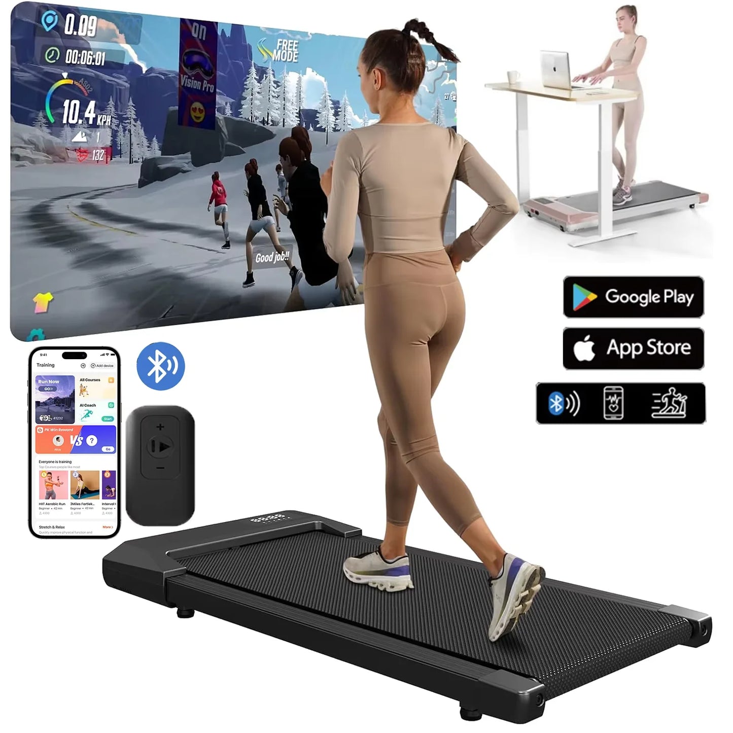 2-in-1 Folding Treadmill for Home Use, 2.5HP Walking and Running Machine with LCD Display, 300 lb Weight Capacity for Indoor Fitness and Exercise