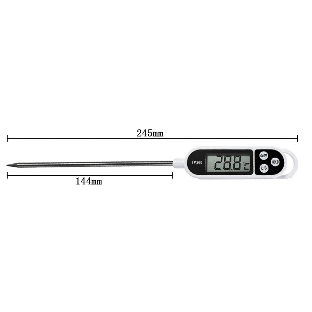 TP300 Digital Food Thermometer, Instant Read Meat Thermometer with LCD Display, Kitchen Cooking Thermometer for BBQ, Meat, Milk, Water & Food Temperature Monitoring