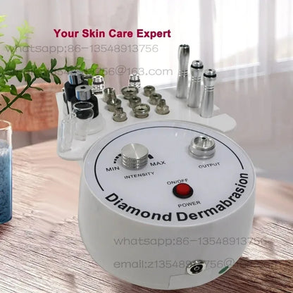 3-in-1 Diamond Microdermabrasion Machine with Diamond Tips, Facial Care Device for Personal Home Use