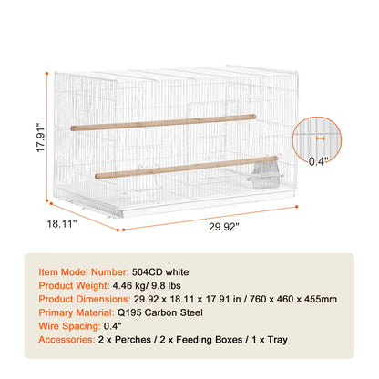 SucceBuy 30-Inch Flight Bird Cage | Stackable Design | Divider, Handle & Perches | Portable Birdcage