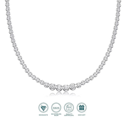 LYEE CYEE 925 silver moissanite necklace 4mm casual fashion light luxury women's senior gift with certificate authentication