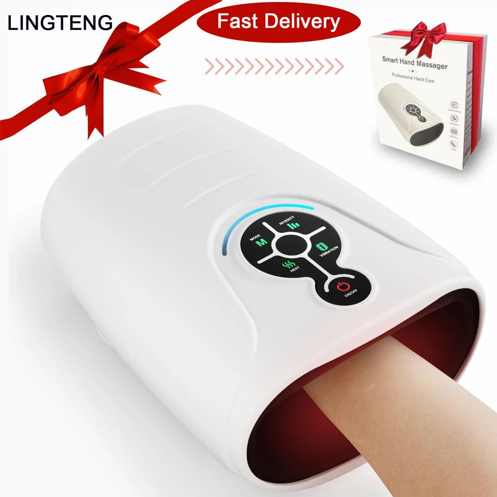 LINGTENG Hand Massager | Heat & Compression | Wireless Rechargeable Design | Hand Relaxation Device