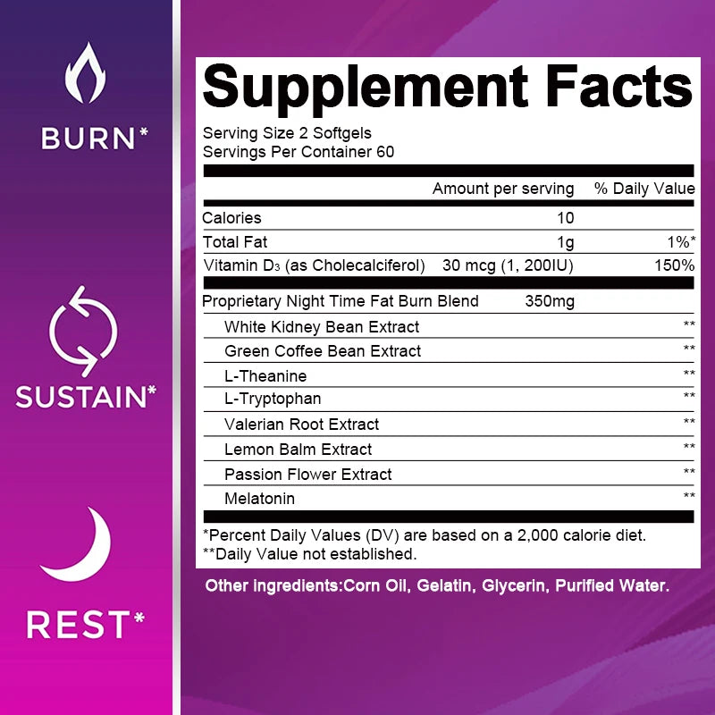 BEWORTHS Nighttime Wellness Capsules | 120 Count | Weight Management Support Formula