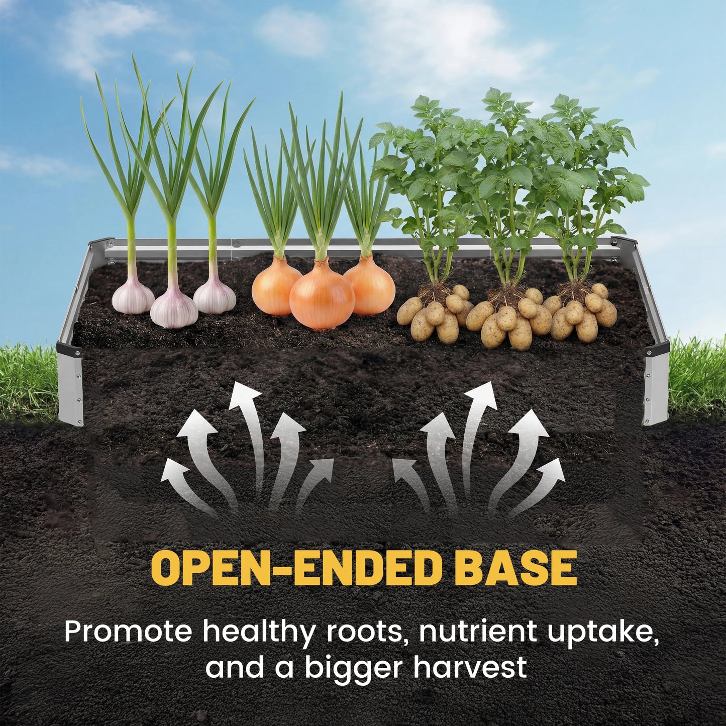 JHK Raised Garden Bed | 8x4x1FT | Rust-Resistant Steel Planter Box | Outdoor Gardening