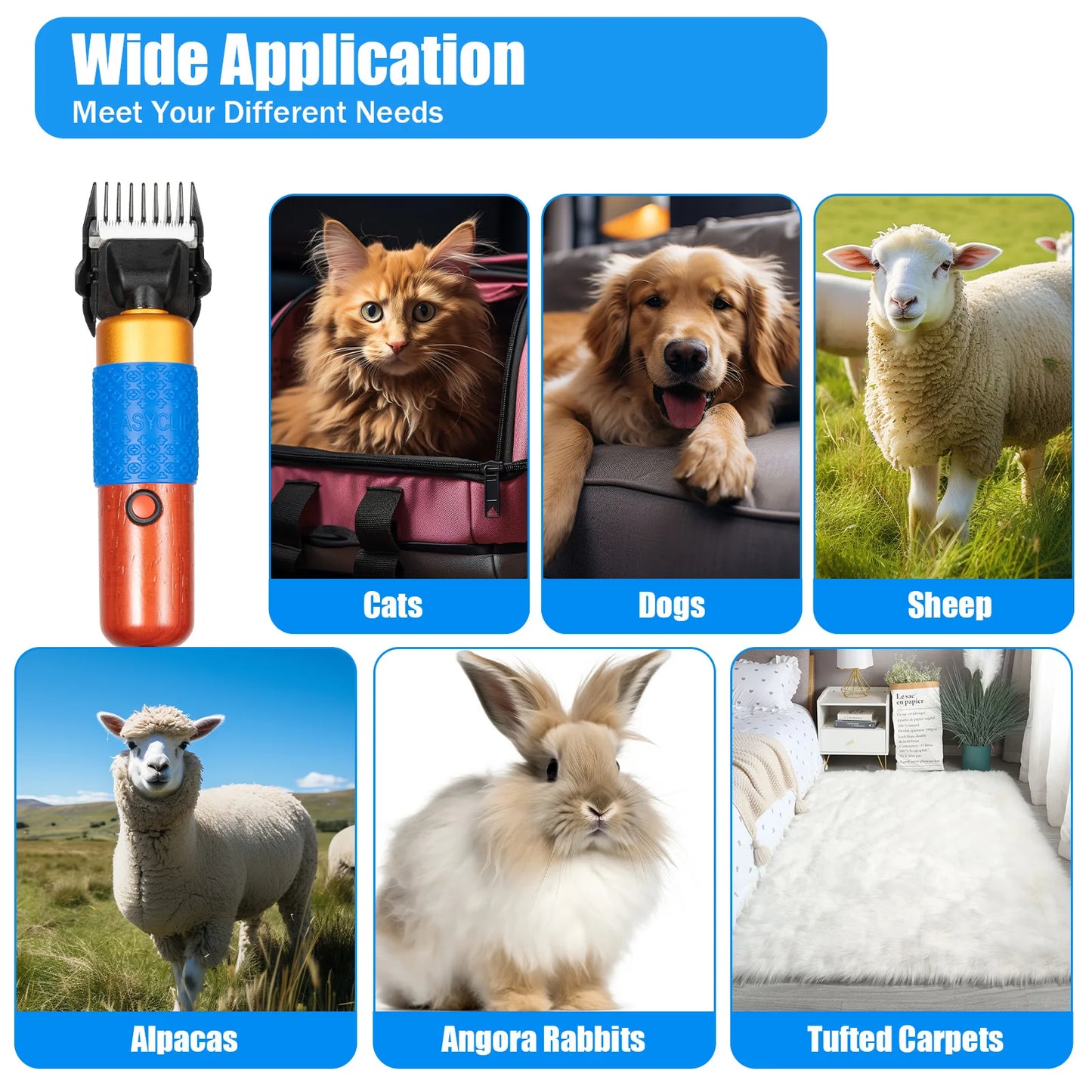 36W Professional Electric Sheep & Goat Shearing Clippers – Multi-Animal Grooming Tool