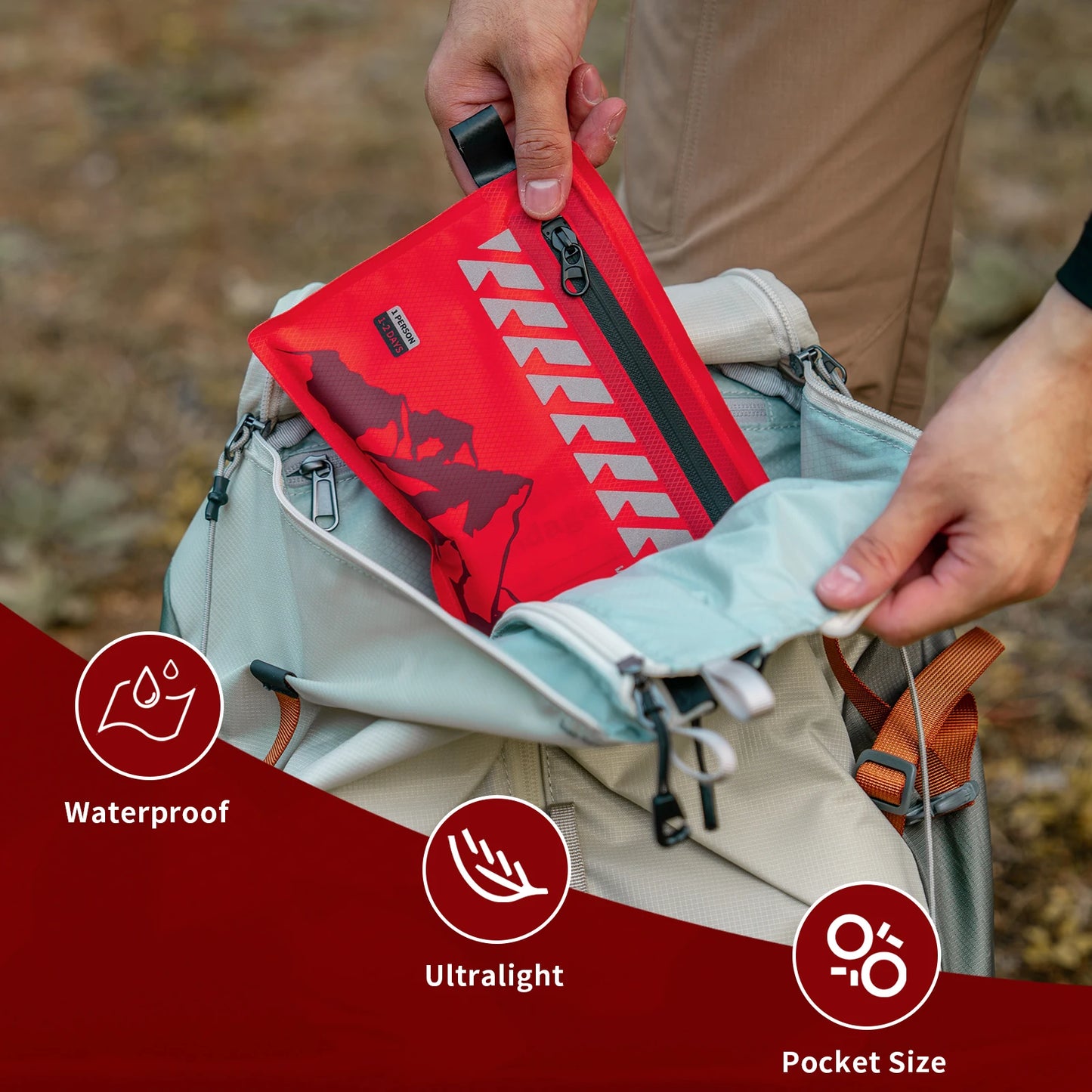 Rhino Rescue Ultralight First Aid Kit | Waterproof Compact Medical Kit | Outdoor & Travel Essential