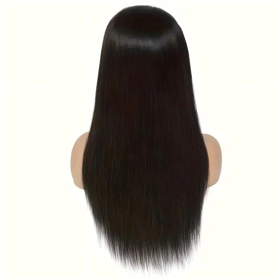 13x6 HD Transparent Lace Front Human Hair Wig, Pre-Plucked Straight Wig, 200% Density, Natural Black for Women