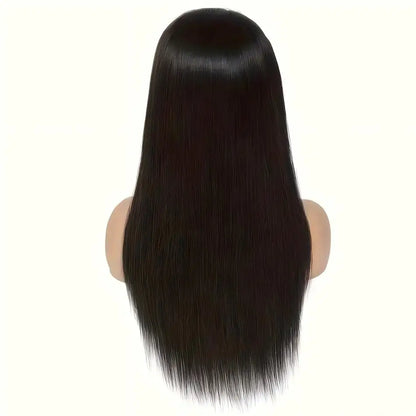 13x6 HD Transparent Lace Front Human Hair Wig, Pre-Plucked Straight Wig, 200% Density, Natural Black for Women