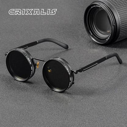 CRIXALIS™ Retro Polarized Round Sunglasses – Adjustable Tint Collection