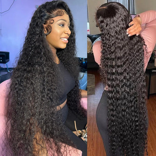 30–40 Inch Deep Wave Wig | 13x6 & 13x4 HD Lace | Human Hair | Water Wave Curls | Pre-Plucked