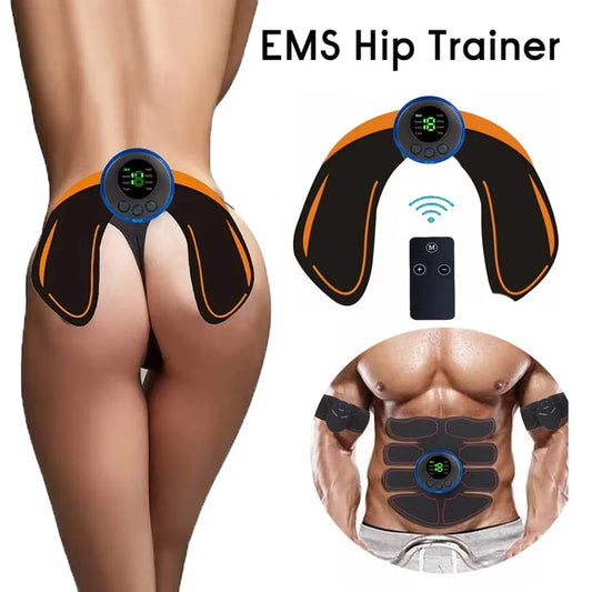 Wireless EMS Muscle Stimulator | Abs, Hip & Buttocks Trainer | Body Toning Fitness Massager