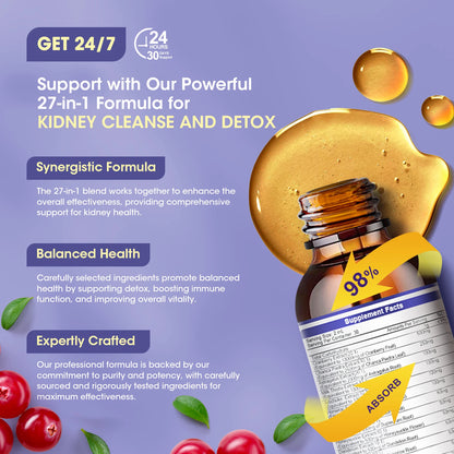 Kidney & Liver Support Drops | Milk Thistle Herbal Formula | Daily Wellness Supplement