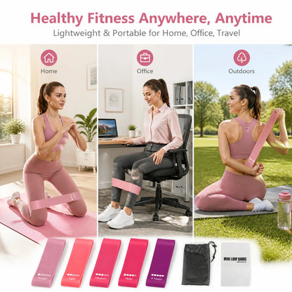 TPE Resistance Bands Set | 5 Resistance Levels | Non-Slip Booty Bands for Lower Body Training & Fitness