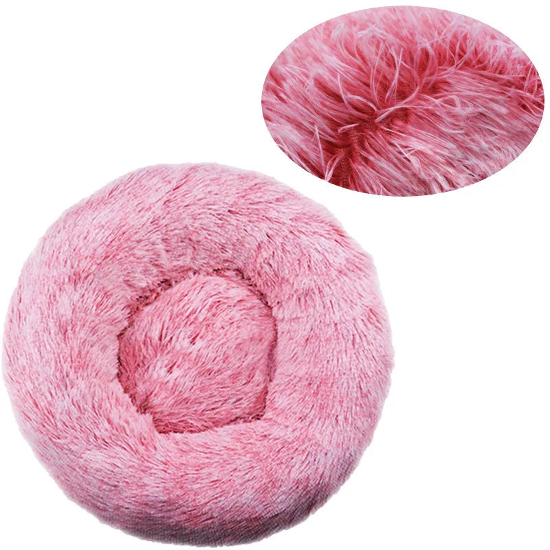 Round Plush Dog & Cat Bed – Washable Warm Pet Sofa for Small, Medium & Large Pets 🐾