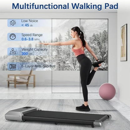 2-in-1 Folding Treadmill for Home Use, 2.5HP Walking and Running Machine with LCD Display, 300 lb Weight Capacity for Indoor Fitness and Exercise