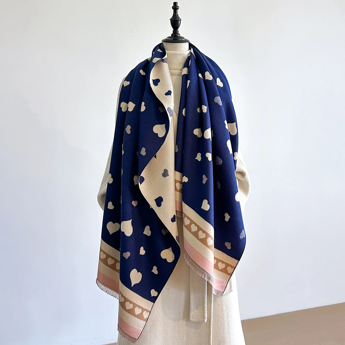 Women's Faux Cashmere Pashmina Shawl | Soft Winter Scarf | Elegant Wrap & Poncho