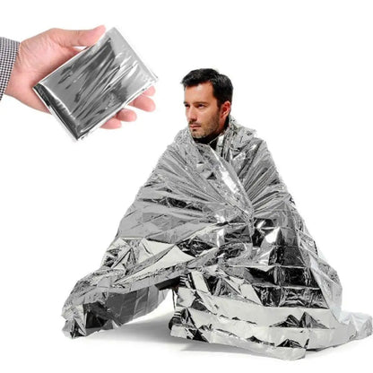 Emergency Survival Blanket Set | Thermal Foil Mylar Blanket | Windproof & Waterproof for Camping and Rescue