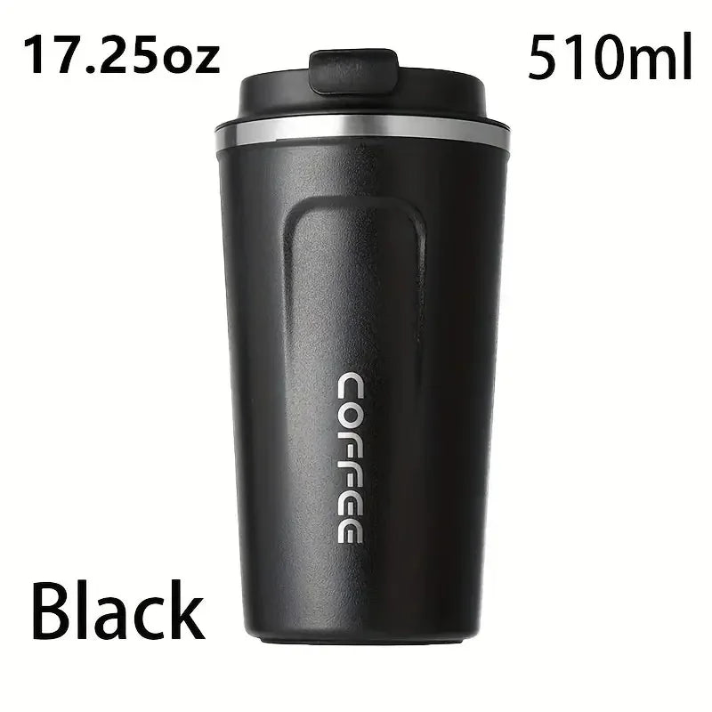 Coffee Travel Mug, Leakproof Stainless Steel Insulated Thermos Cup, Reusable Double-Wall Tumbler with Matte Finish for Coffee, Tea, Office, Travel & Commuting