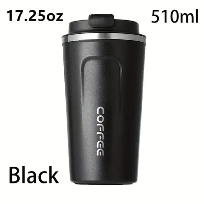 Coffee Travel Mug, Leakproof Stainless Steel Insulated Thermos Cup, Reusable Double-Wall Tumbler with Matte Finish for Coffee, Tea, Office, Travel & Commuting