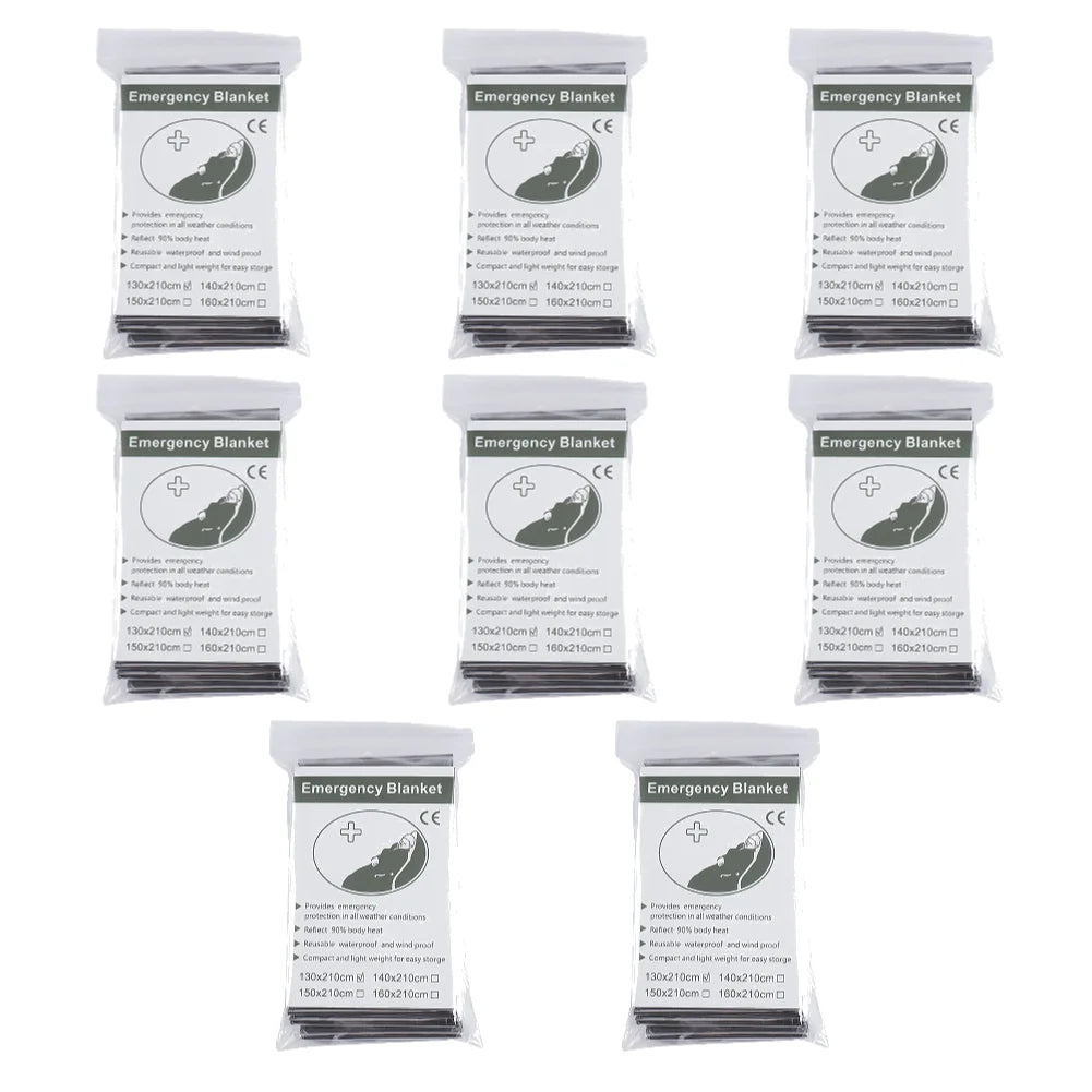 Emergency Survival Blanket Set | Thermal Foil Mylar Blanket | Windproof & Waterproof for Camping and Rescue