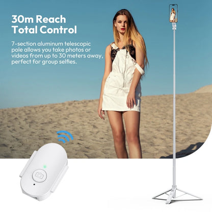 Ulanzi TT88 Phone Tripod, 1.44m Extendable Overhead Selfie Stick with Magnetic Phone Clamp and Wireless Remote for Live Streaming, Vlogging & Content Creation