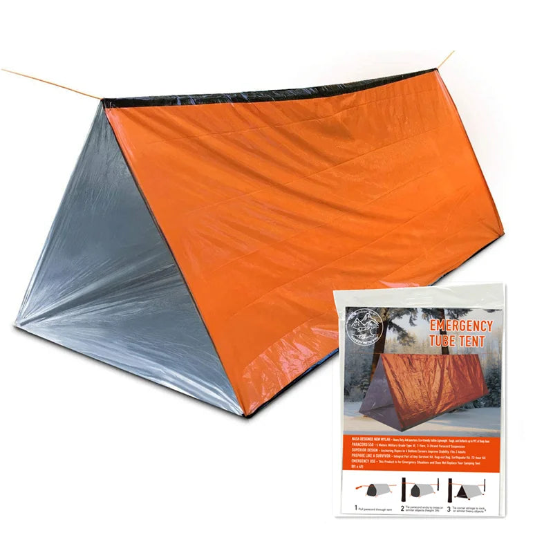 Emergency Tent, Waterproof 2 Person Emergency Tube Tent for Camping and Outdoor Activities