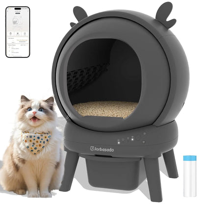 65L Smart Self-Cleaning Cat Litter Box | App Controlled | Odor Control | Dual Safety System