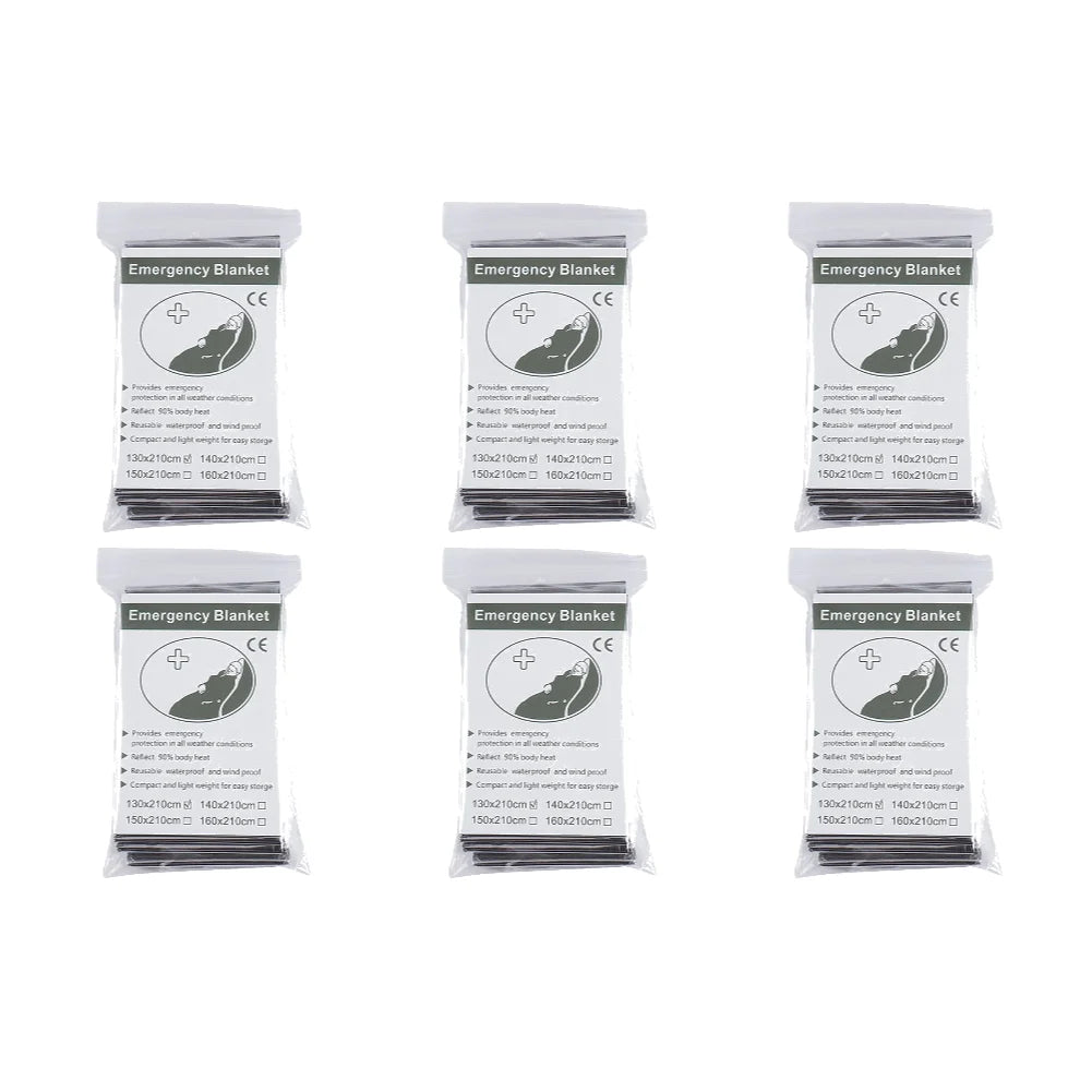 Emergency Survival Blanket Set | Thermal Foil Mylar Blanket | Windproof & Waterproof for Camping and Rescue