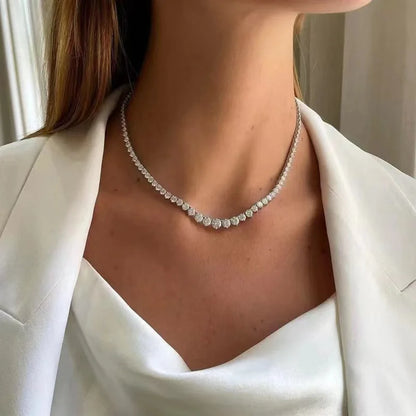 LYEE CYEE 925 silver moissanite necklace 4mm casual fashion light luxury women's senior gift with certificate authentication