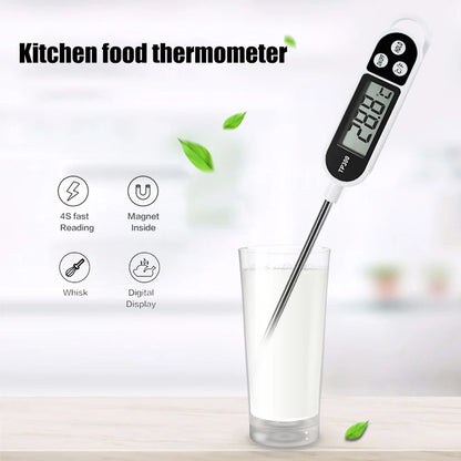 TP300 Digital Food Thermometer, Instant Read Meat Thermometer with LCD Display, Kitchen Cooking Thermometer for BBQ, Meat, Milk, Water & Food Temperature Monitoring
