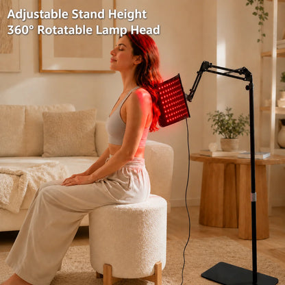Red Light Therapy Lamp | 660nm & 850nm Near Infrared Panel | Adjustable Stand & Timer | Home Use Device