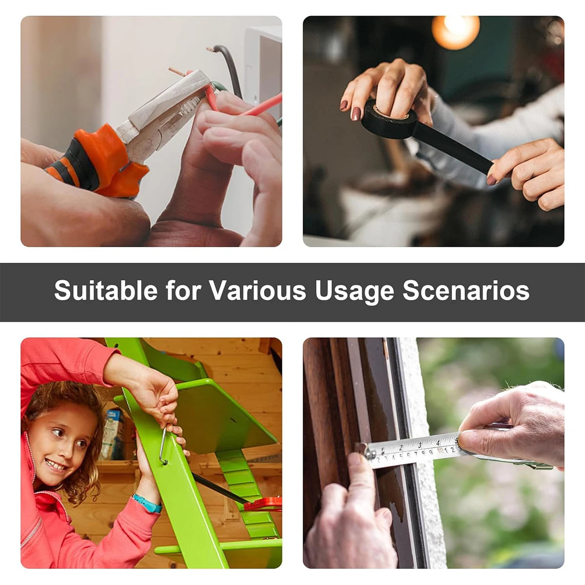 Household Hand Tool Set | 8/9/12/13-Piece | Portable Plastic Toolbox | Home & Auto Repair Kit