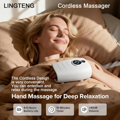 LINGTENG Hand Massager | Heat & Compression | Wireless Rechargeable Design | Hand Relaxation Device