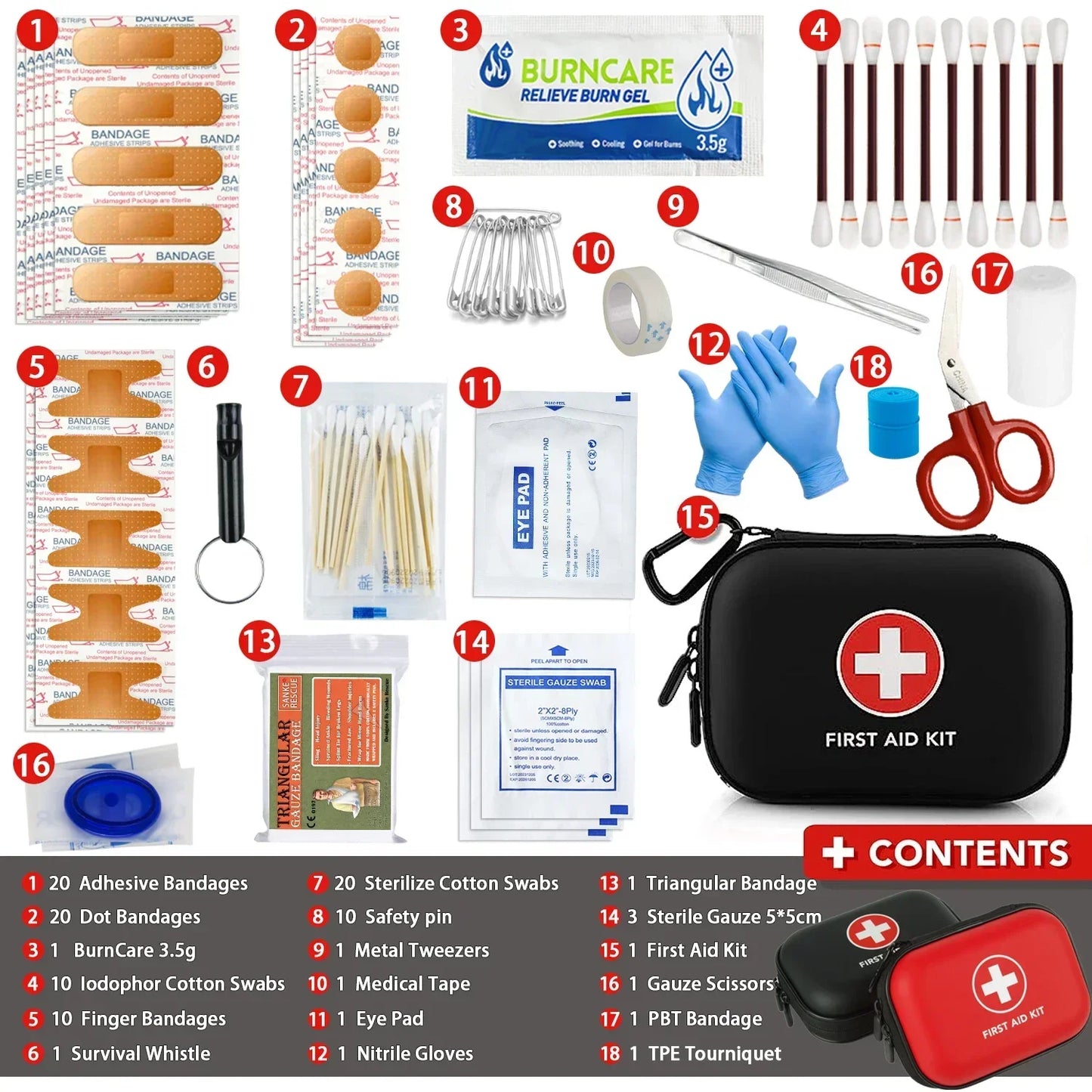 All-Purpose Emergency First Aid Kit | 26–330 Pieces | Tactical Medical Storage Bag
