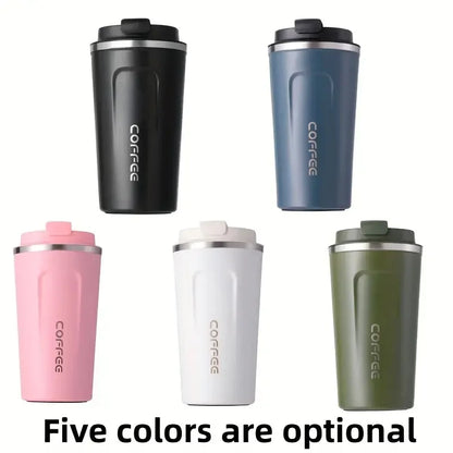 Coffee Travel Mug, Leakproof Stainless Steel Insulated Thermos Cup, Reusable Double-Wall Tumbler with Matte Finish for Coffee, Tea, Office, Travel & Commuting