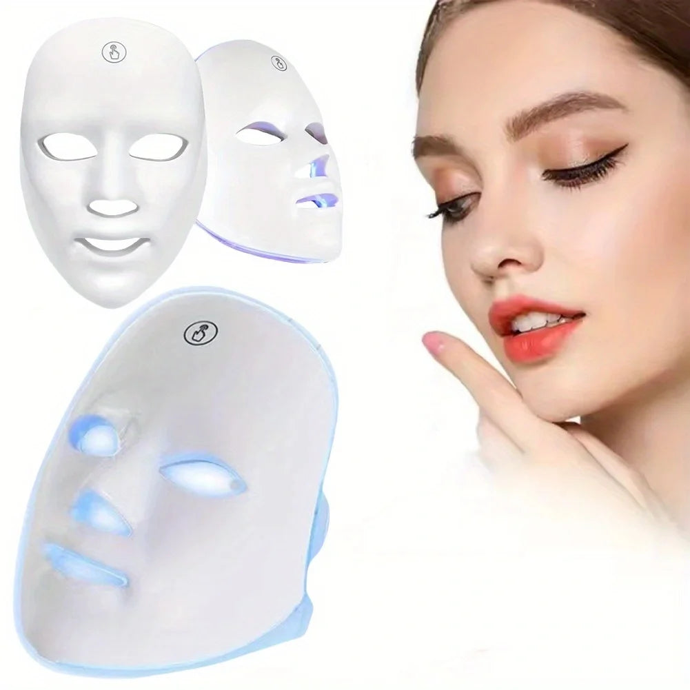 Rechargeable 7-Color LED Face Mask | Facial Light Therapy Device | Home Skin Care Tool