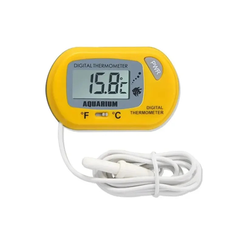 Electronic Aquarium Thermometer with Probe Sensor, Suction Cup Mount, LCD Display Water Temperature Monitor for Fish Tanks and Aquariums (Celsius °C)