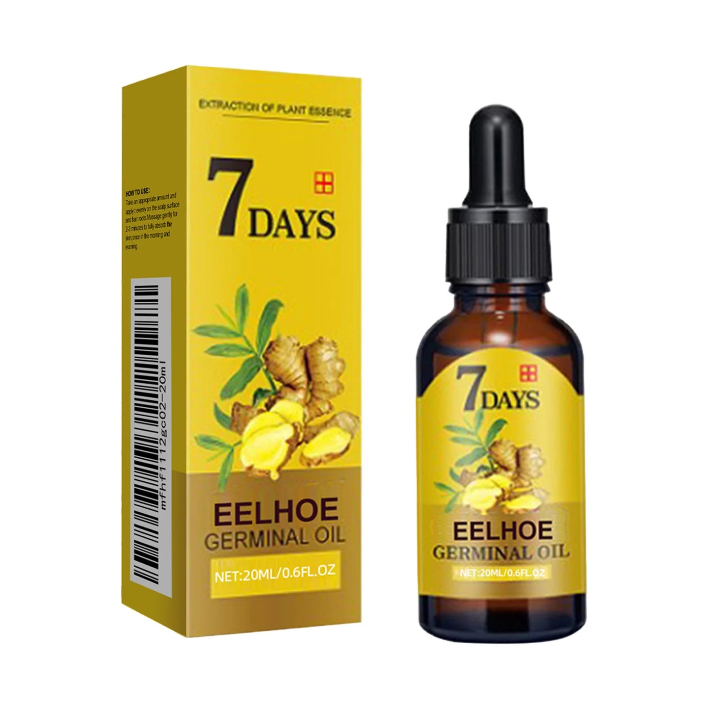EELHOE Ginger Hair Oil | 20ml | Nourishing Scalp & Hair Care for Women and Men