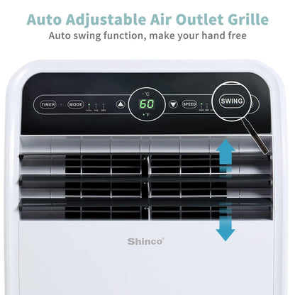 Shinco™ 12,000 BTU Smart Portable Air Conditioner – Wi-Fi Climate Control