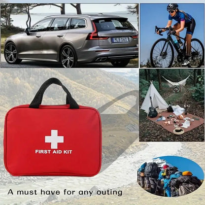 184PCS First Aid Kit, Portable Emergency Medical Supplies Bag, Multi-Purpose Survival Kit for Hiking, Camping, Travel, Outdoor Activities, Home and Workplace Safety