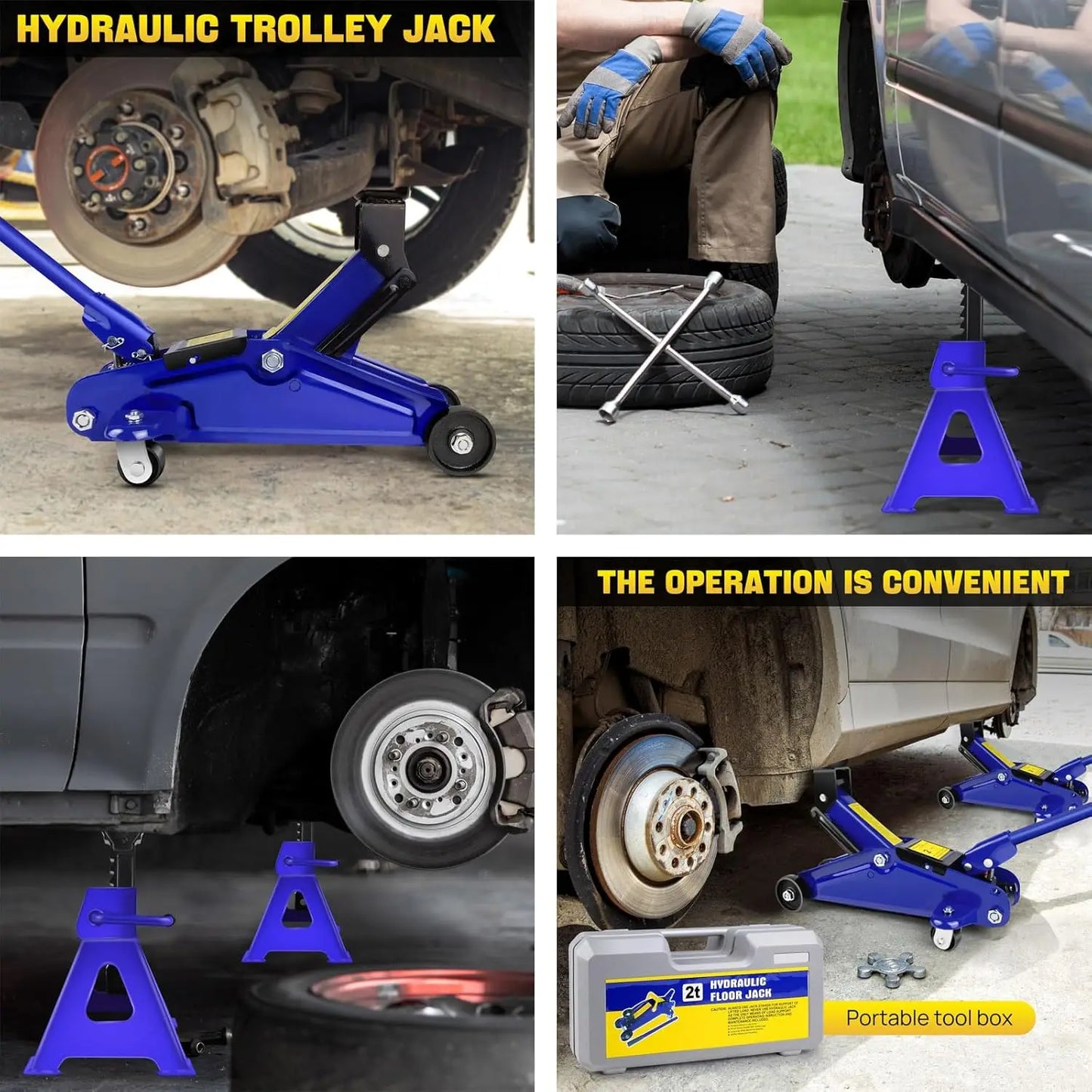 LiftPro™ Hydraulic Floor Jack & Jack Stand Combo – Professional Garage Kit