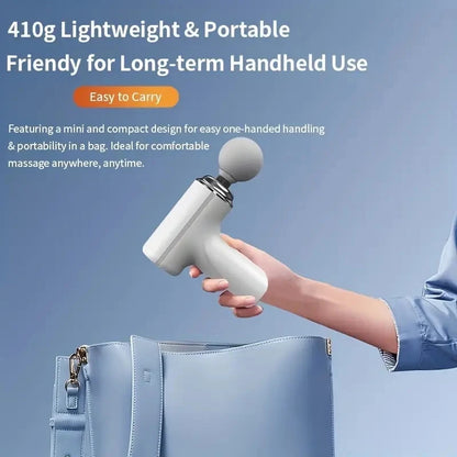 Portable Percussion Massage Gun | 6 Speed Levels | 4 Interchangeable Massage Heads | Deep Tissue Muscle Massager