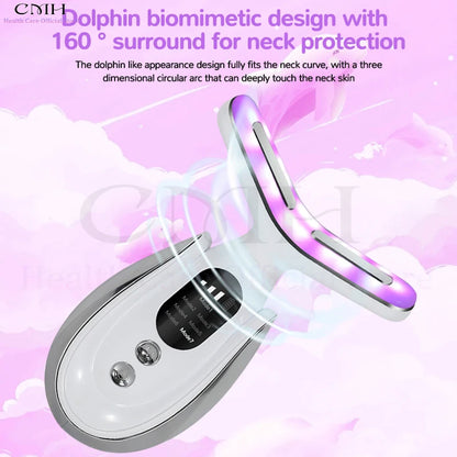 7-in-1 Neck & Face Beauty Device with LED Light Therapy, Microcurrent Technology, Deep Cleansing, and Warm Compress Features